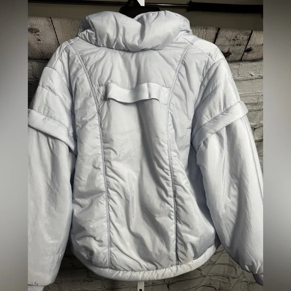 NWT FREE PEOPLE MOVEMENT Penelope Packable Puffer Jacket | Ice Grey MSRP $198 - Picture 9 of 10